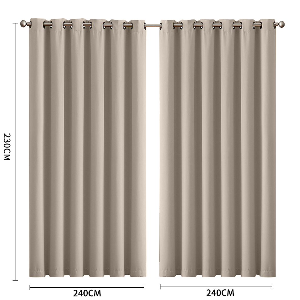 2X Blockout Curtains Blackout Window Curtain Draperies Pair Eyelet Bedroom Decor - Picture 109 of 466