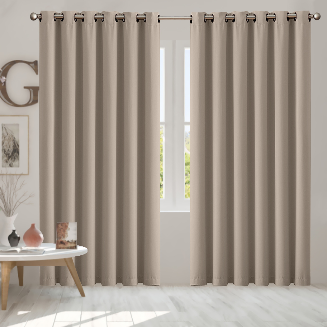 2X Blockout Curtains Blackout Window Curtain Draperies Pair Eyelet Bedroom Decor - Picture 108 of 466