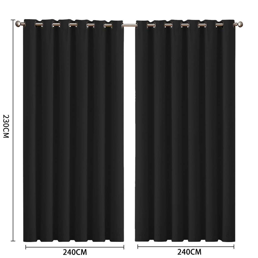 2X Blockout Curtains Blackout Window Curtain Draperies Pair Eyelet Bedroom Decor - Picture 181 of 466