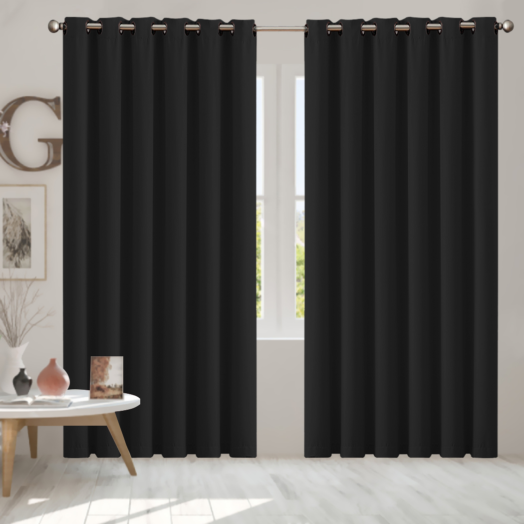 2X Blockout Curtains Blackout Window Curtain Draperies Pair Eyelet Bedroom Decor - Picture 180 of 466