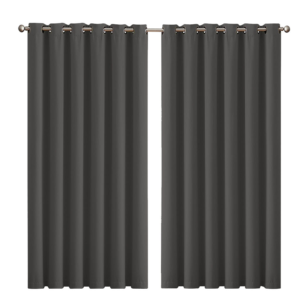 TopSellers-Charcoal Blockout Curtains 240x230 - 3 Layers Noise Insulation