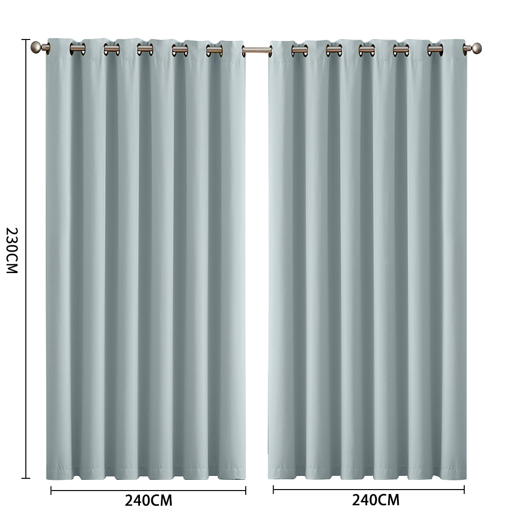 2X Blockout Curtains Blackout Window Curtain Draperies Pair Eyelet Bedroom Decor - Picture 360 of 466