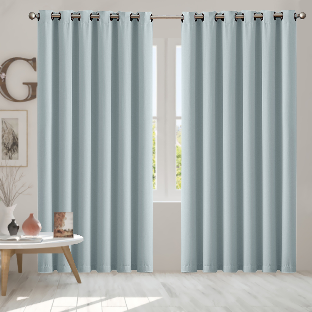 2X Blockout Curtains Blackout Window Curtain Draperies Pair Eyelet Bedroom Decor - Picture 359 of 466