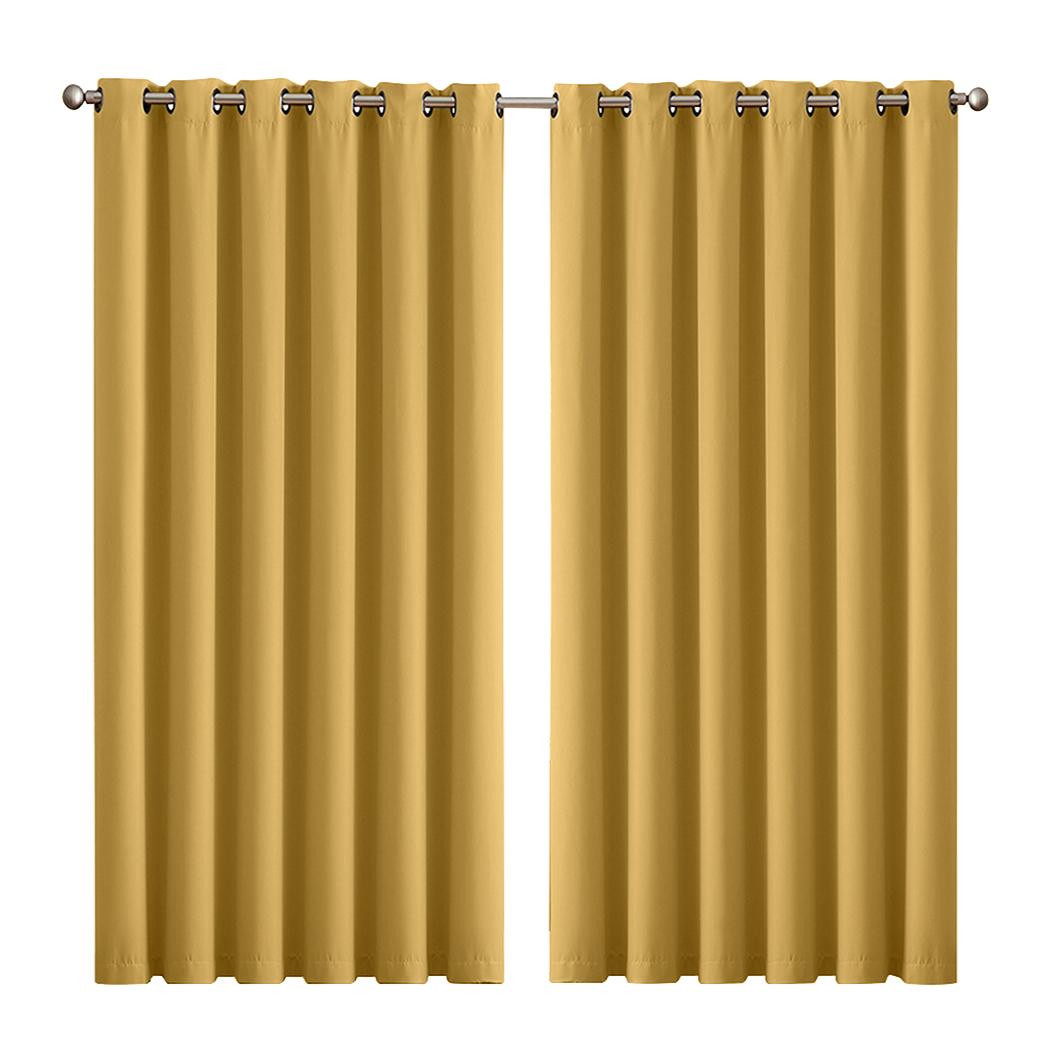 2X Blockout Curtains Blackout Window Curtain Draperies Pair Eyelet Bedroom Decor - Picture 385 of 466