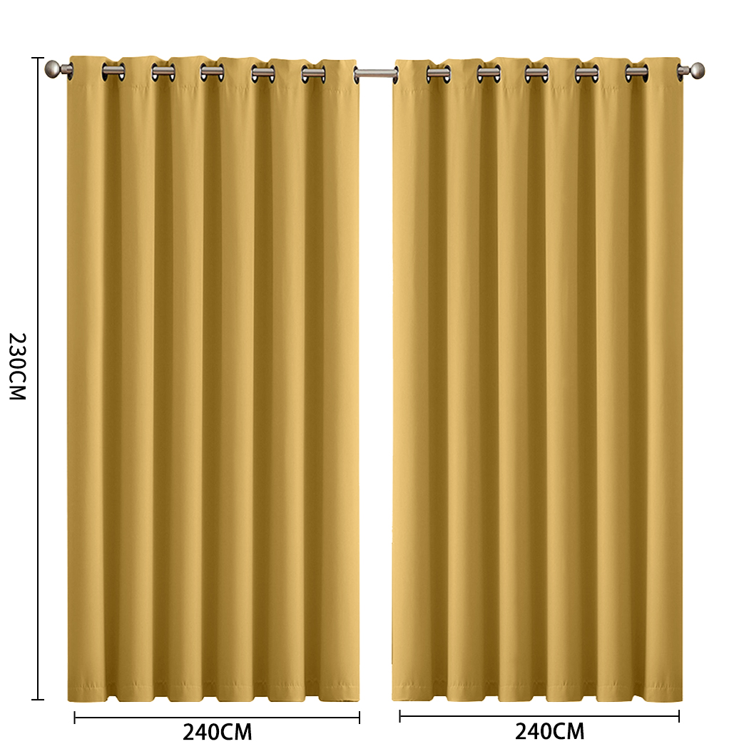 2X Blockout Curtains Blackout Window Curtain Draperies Pair Eyelet Bedroom Decor - Picture 384 of 466