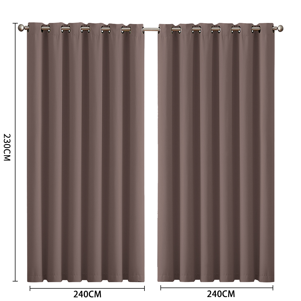 2X Blockout Curtains Blackout Window Curtain Draperies Pair Eyelet Bedroom Decor - Picture 420 of 466