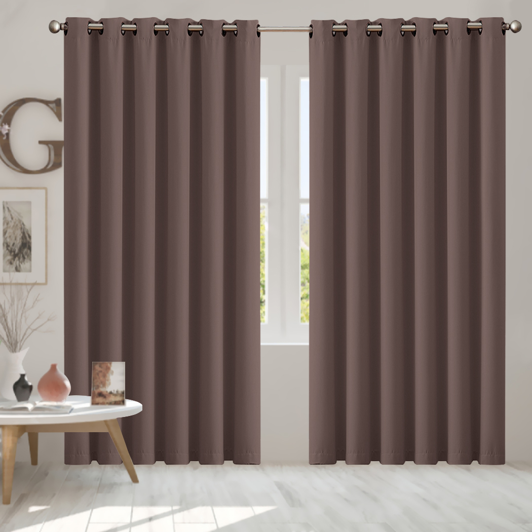 2X Blockout Curtains Blackout Window Curtain Draperies Pair Eyelet Bedroom Decor - Picture 419 of 466