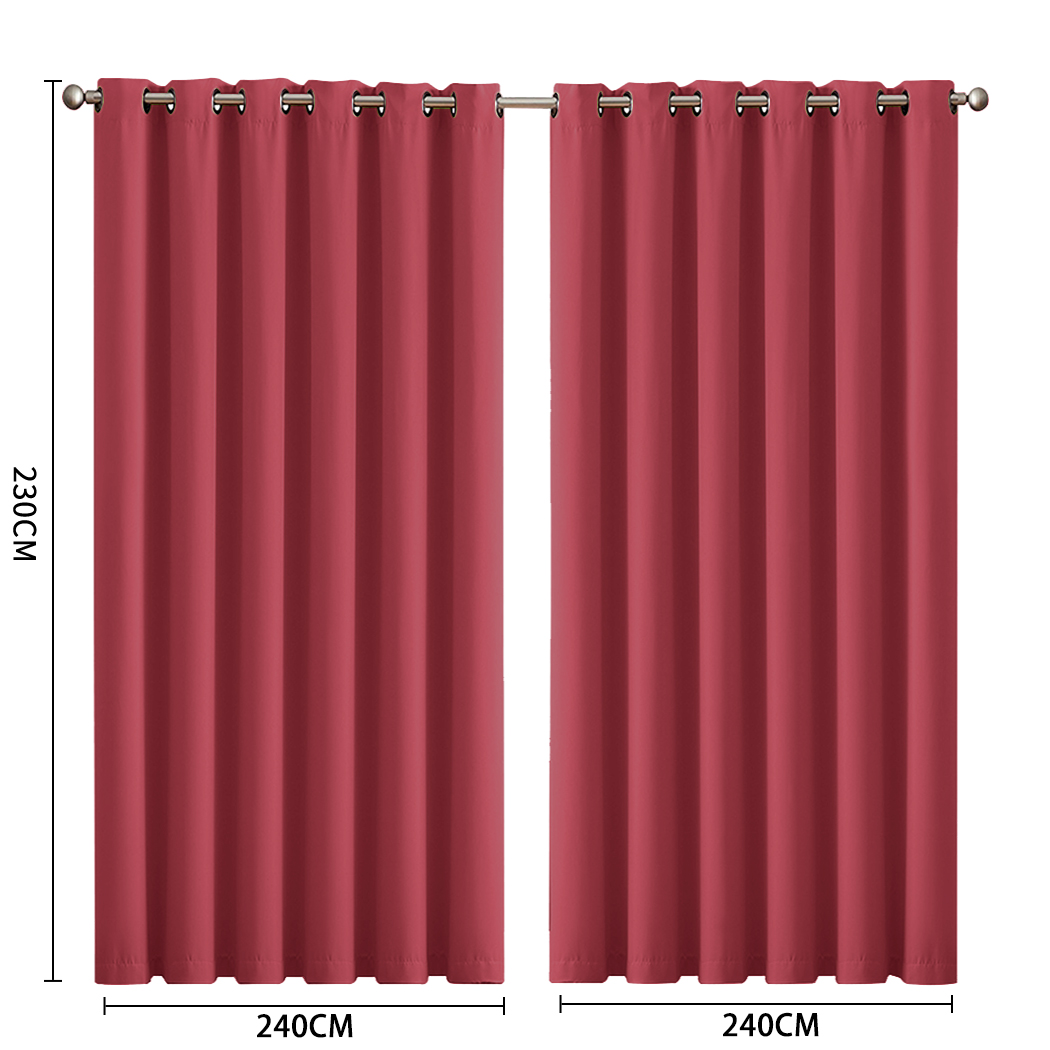 2X Blockout Curtains Blackout Window Curtain Draperies Pair Eyelet Bedroom Decor - Picture 456 of 466