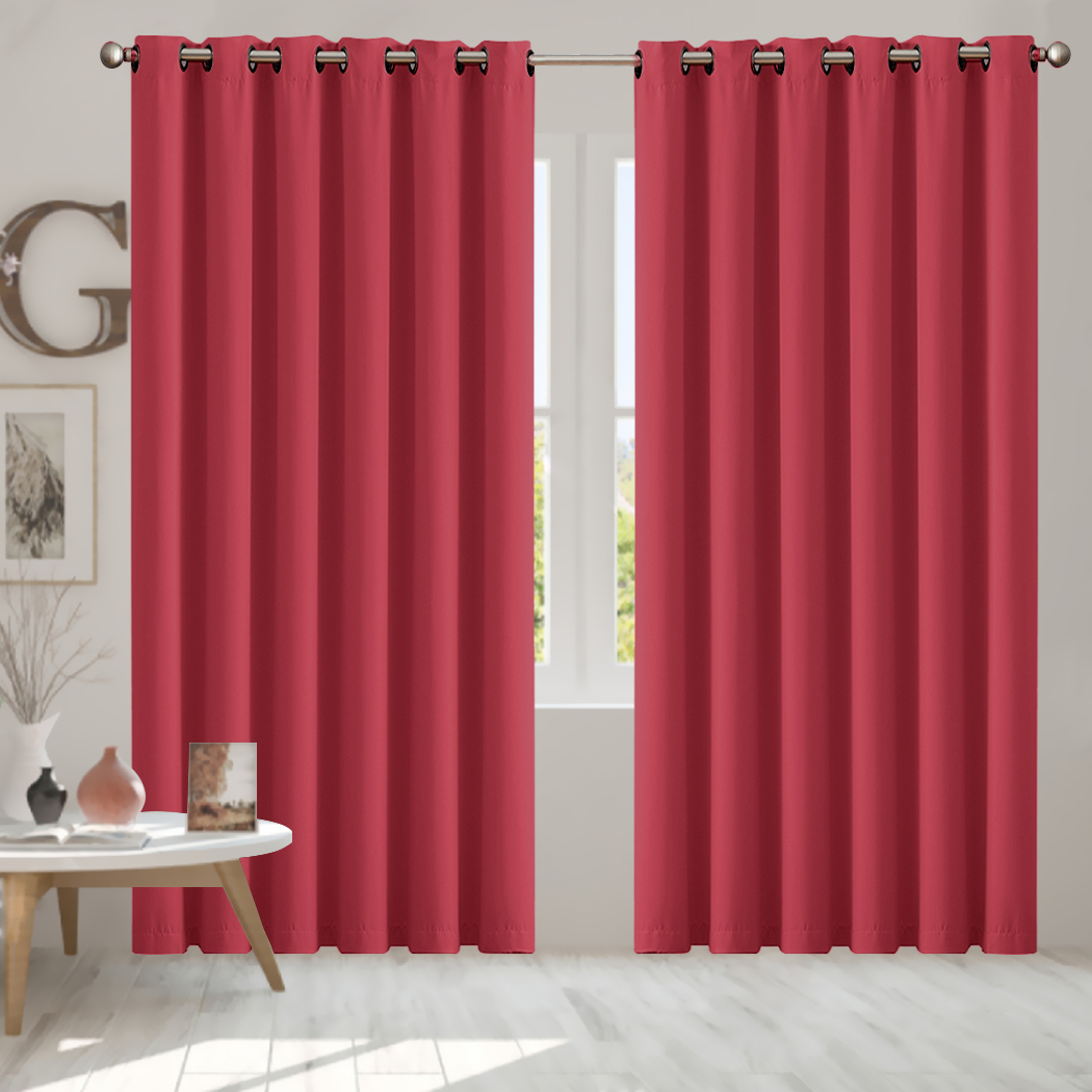 2X Blockout Curtains Blackout Window Curtain Draperies Pair Eyelet Bedroom Decor - Picture 455 of 466