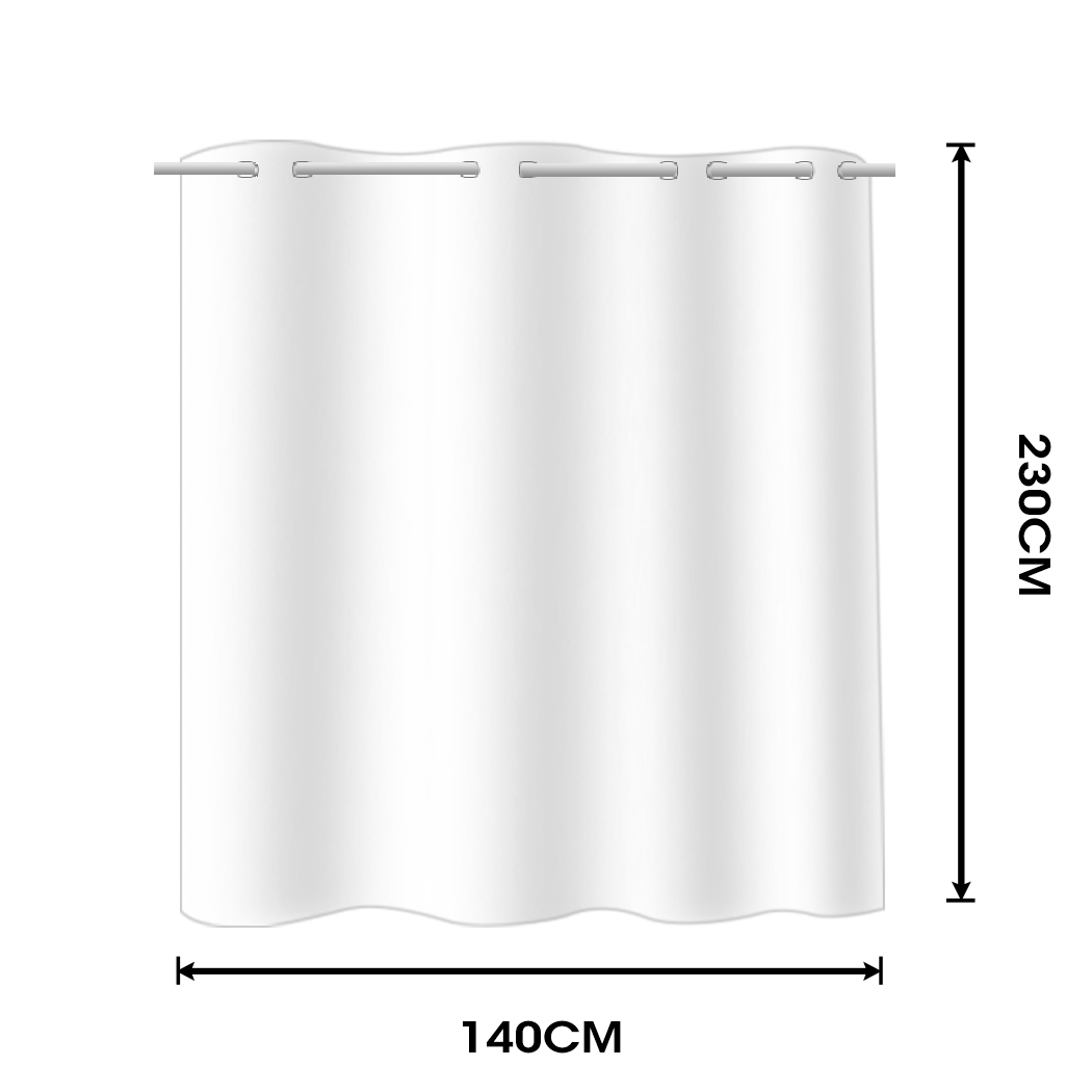 2x Blockout Curtains Panels 3 Layers with Gauze Room Darkening 140x230cm Black
