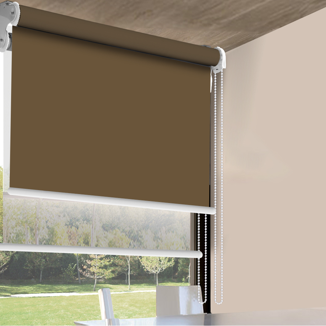 Modern Day/Night Double Roller Blinds Commercial Quality 60x210cm Albaster White