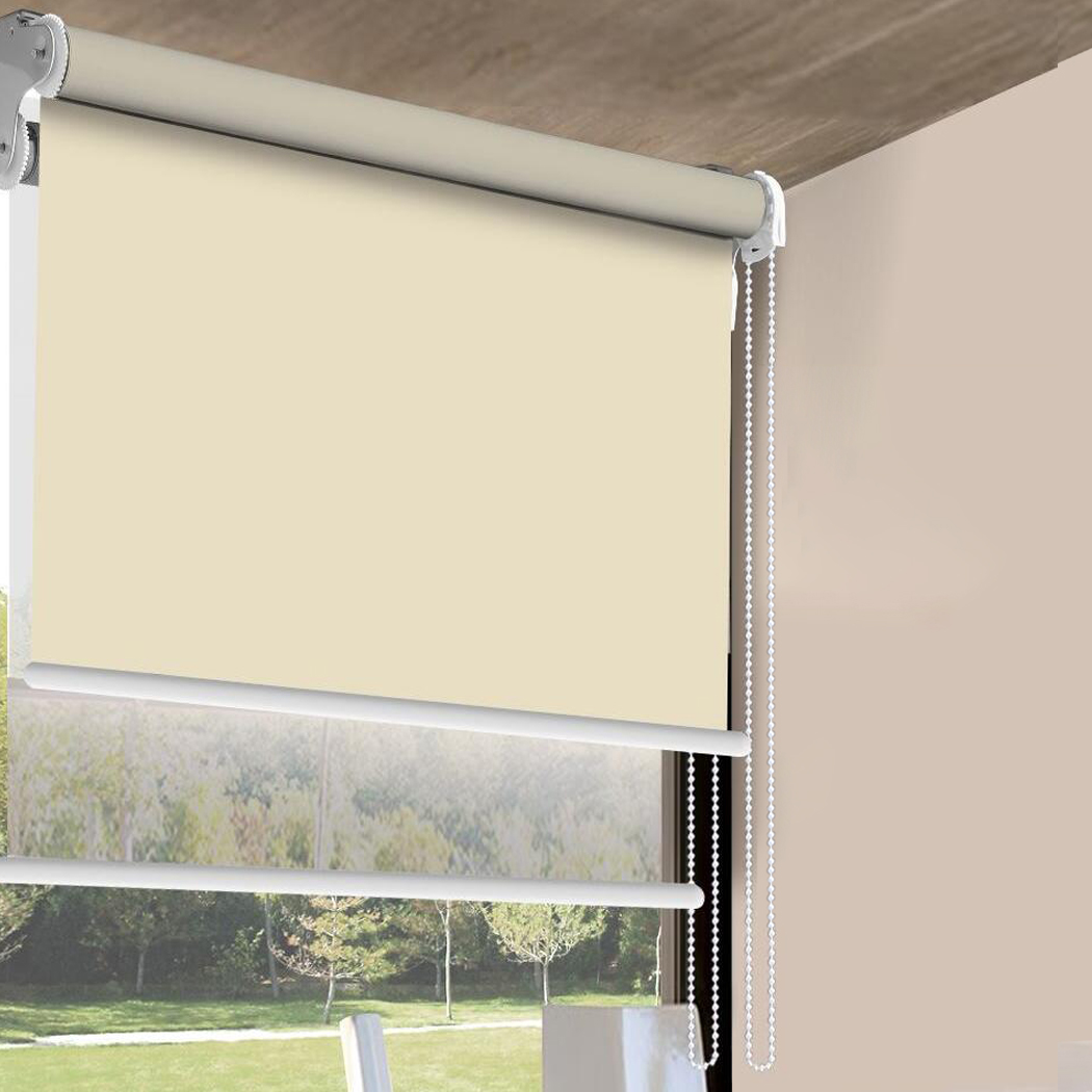 Modern Day/Night Double Roller Blinds Commercial Quality 60x210cm Cream White