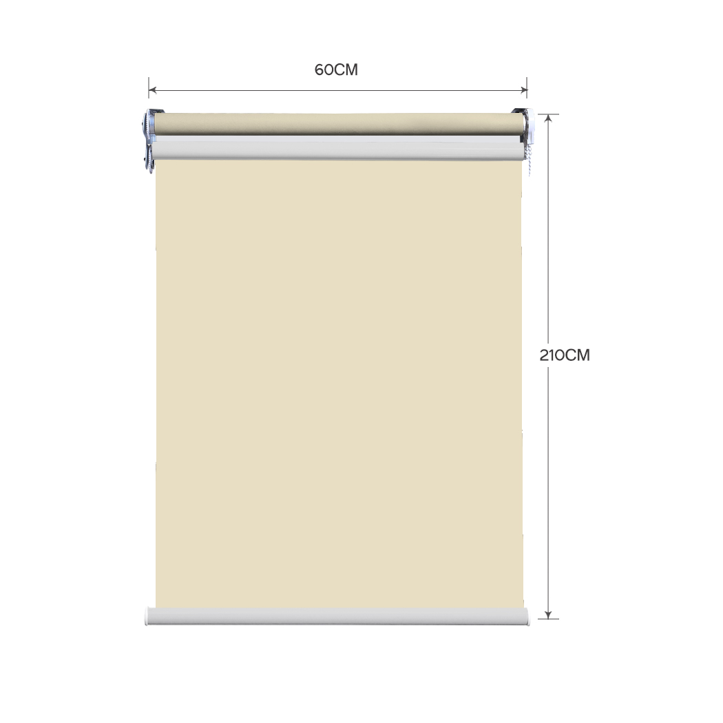 Modern Day/Night Double Roller Blinds Commercial Quality 60x210cm Cream White