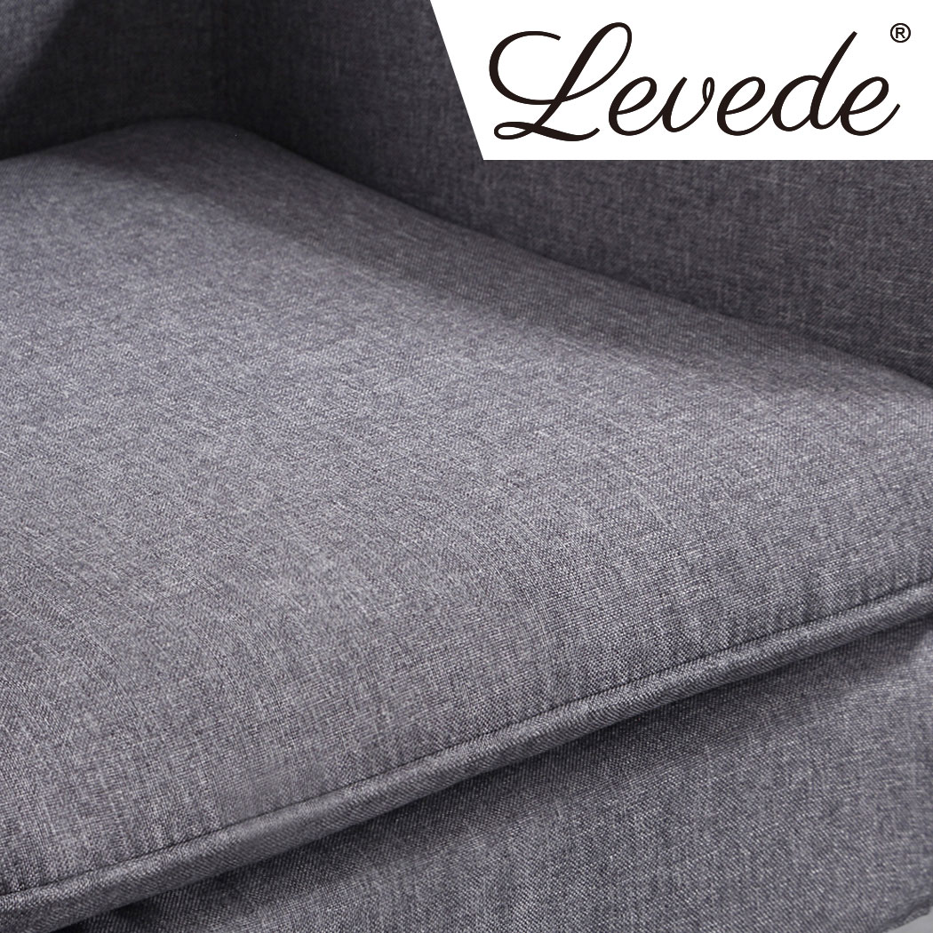 Levede Armchair Accent Sofa Lounge Chairs Upholstered Tub Chair Fabric Grey