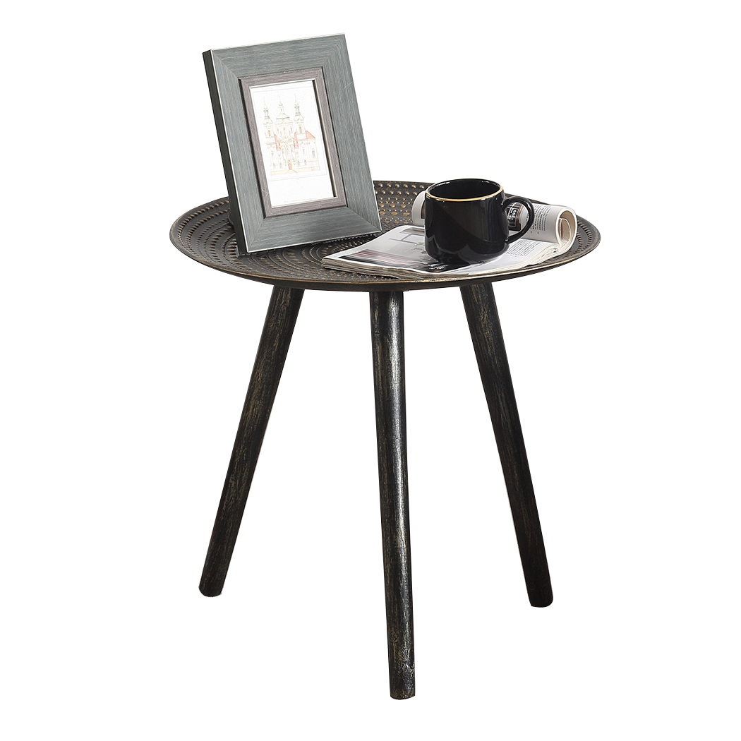 TopSellers-Elegant Black Side Table - Retro Design & Easy Clean Finish