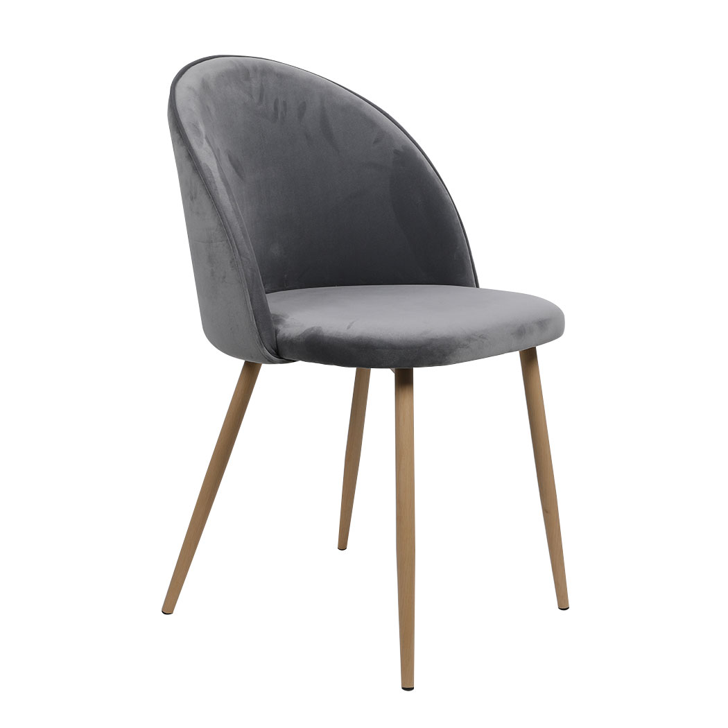 TopSellers-Dining Chairs Set of 2 - French Grey Velvet Modern Comfort