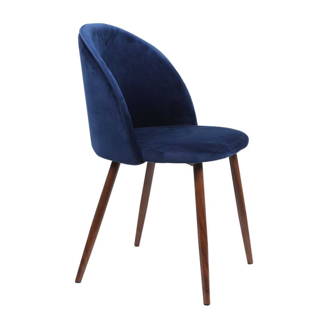 TopSellers-Dining Chairs Set of 2 - Navy Velvet Stylish & Comfortable Decor