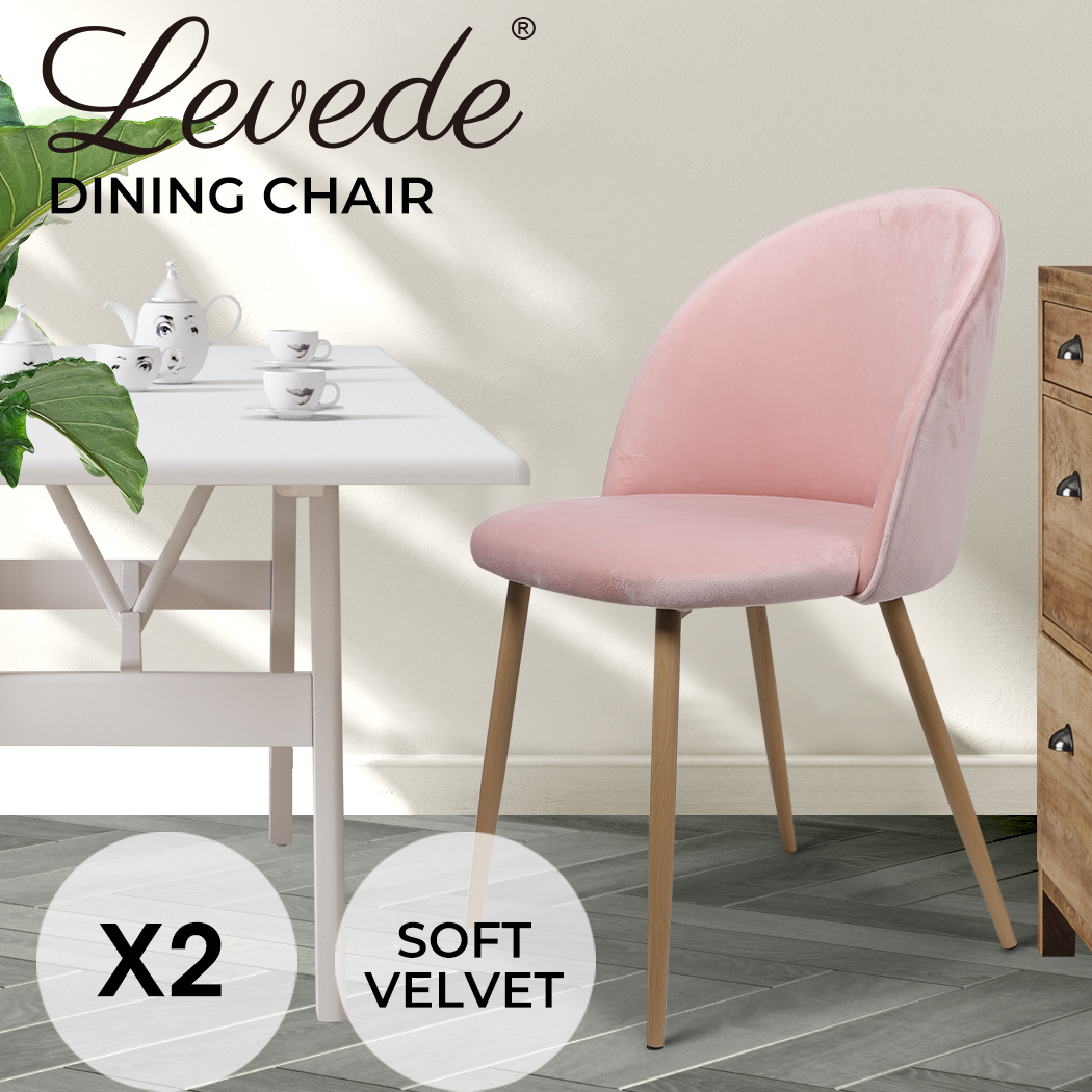 Levede 2x Dining Chairs French Provincial Kitchen Cafe Lounge Upholstered Seat - Picture 61 of 70