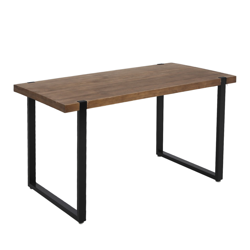 TopSellers-Industrial Wooden Dining Table Brown 140cm - Sturdy & Durable