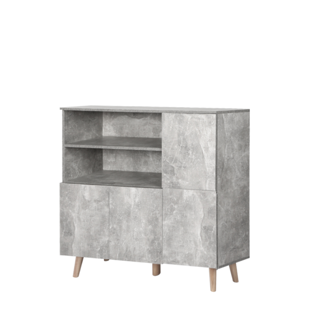 TopSellers-Storage Cabinet - Grey Sideboard Storage Cabinet 110cm Modern