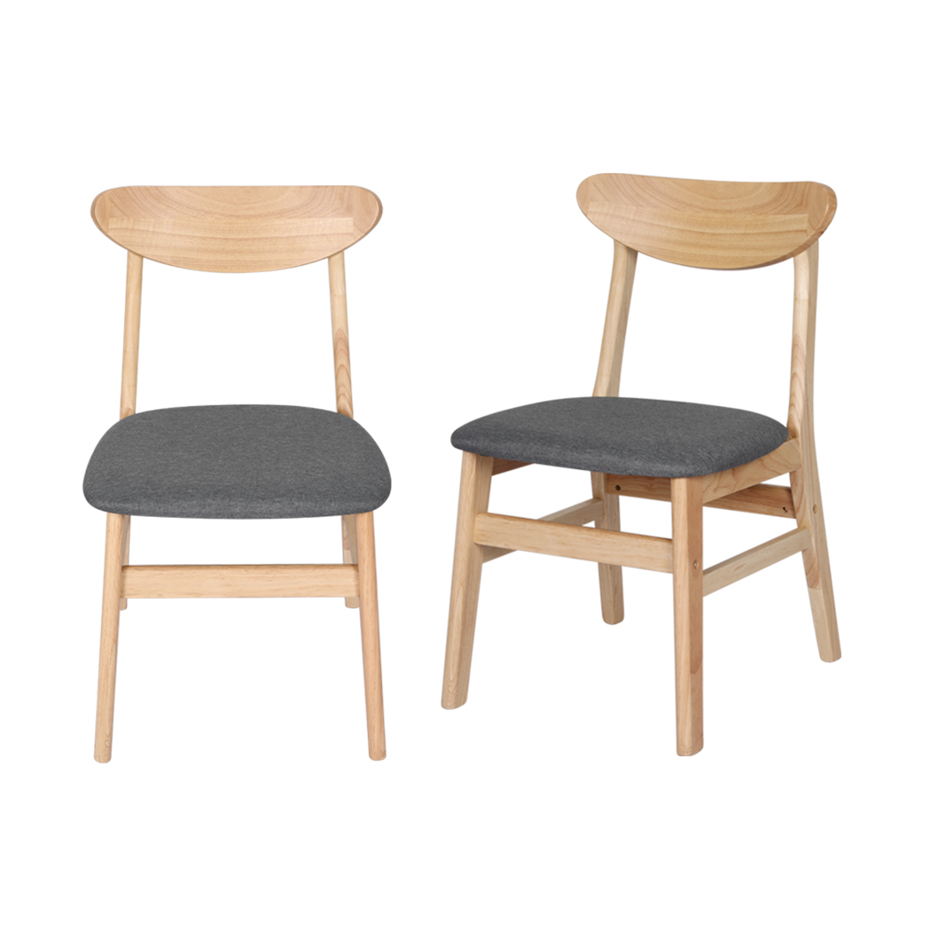 TopSellers-Natural Dining Chairs Set of 2 - Modern Comfortable Kitchen Furniture