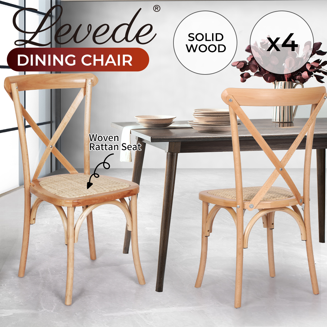 Levede 2x/4x Dining Chairs Lounge Chair Bentwood Outdoor Provincial Rattan Seat - Picture 37 of 46