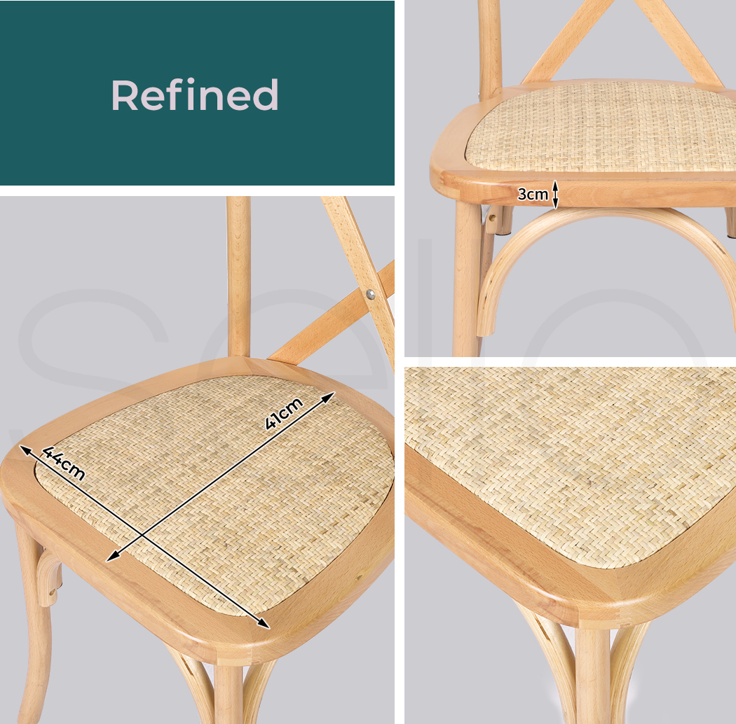 Levede 2x/4x Dining Chairs Lounge Chair Bentwood Outdoor Provincial Rattan Seat - Picture 22 of 46