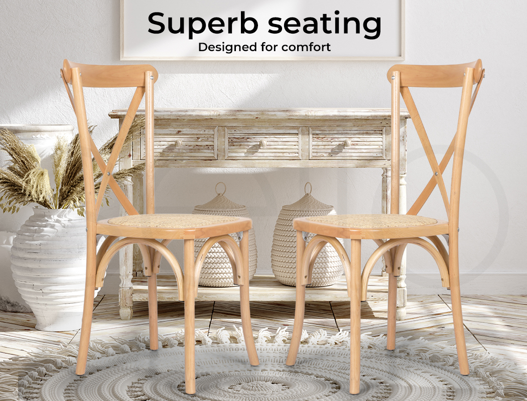 Levede 2x/4x Dining Chairs Lounge Chair Bentwood Outdoor Provincial Rattan Seat - Picture 23 of 46