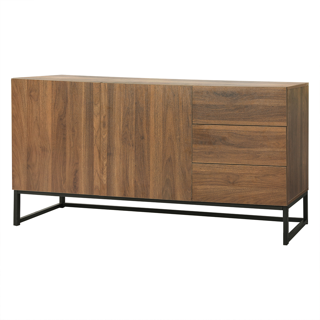 TopSellers-Stylish Walnut Sideboard Storage Cabinet - Modern Home Furniture