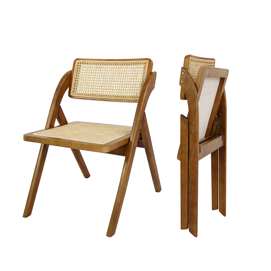 TopSellers-Foldable Rattan Dining Chairs - Stylish & Durable 2 Pack