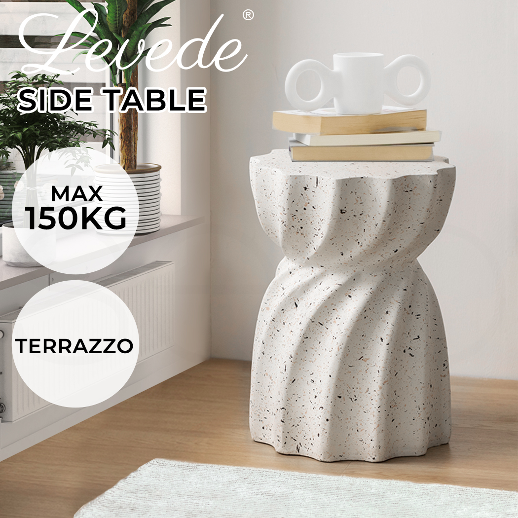 Levede Side Table Terrazzo Small End Coffee Tables Nordic Concrete Stand Outdoor - Picture 34 of 115