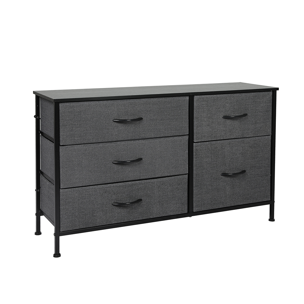 TopSellers-Storage Tower - Durable Dark Grey Cabinet Organizer Unit 100cm