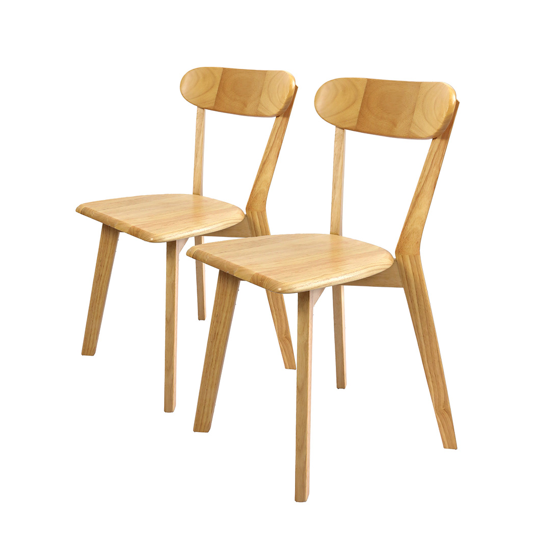 TopSellers-Natural Wooden Dining Chairs - Set of 2 Ergonomic & Stylish