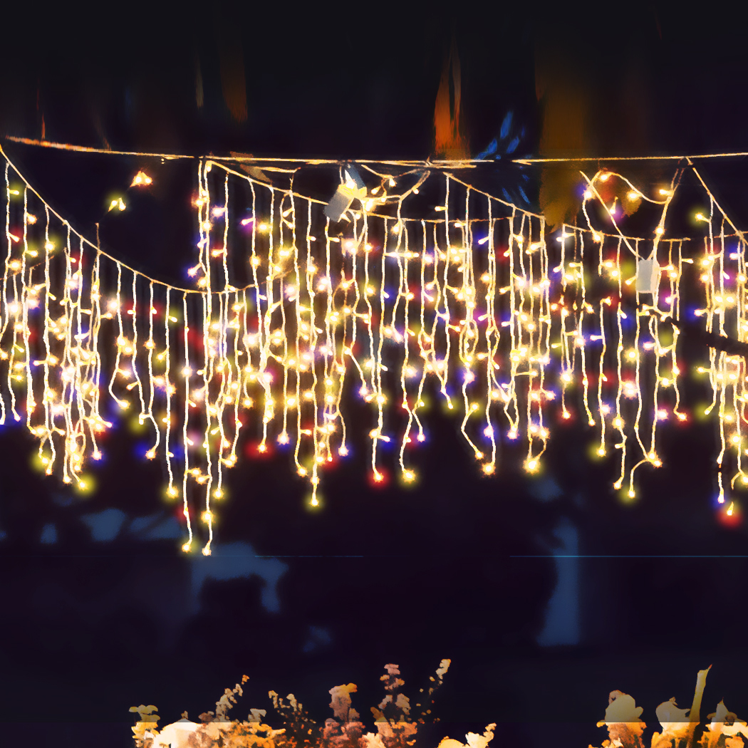 800 LED Curtain Fairy String Lights Wedding Outdoor Xmas Party Lights Multicolor