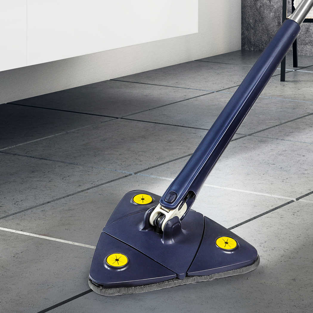Cleanflo Spin Cleaning Mop Wet Dry 360° Rotatable Triangle Lazy ...