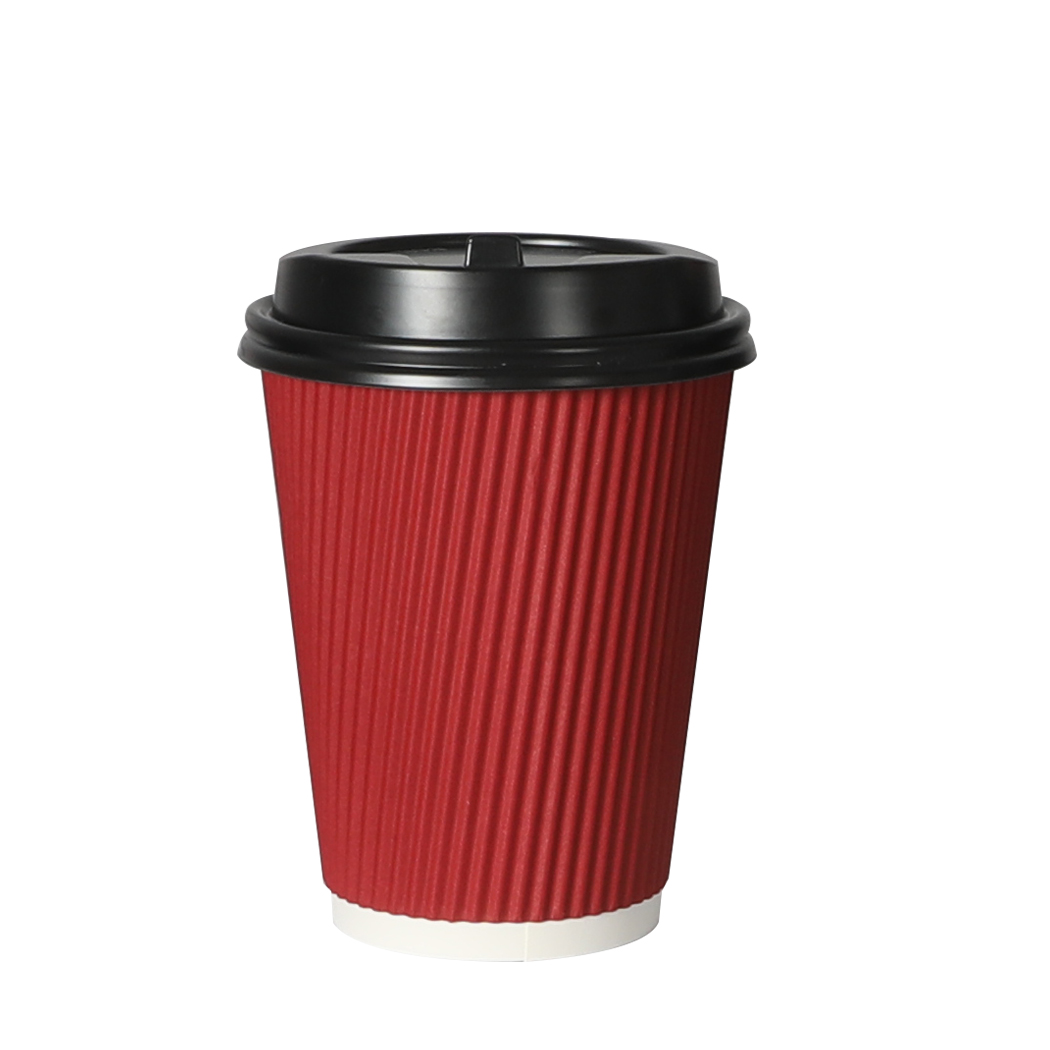 TopSellers-200 Pcs 16oz Disposable Coffee Cups - Red  Waterproof & Leakproof