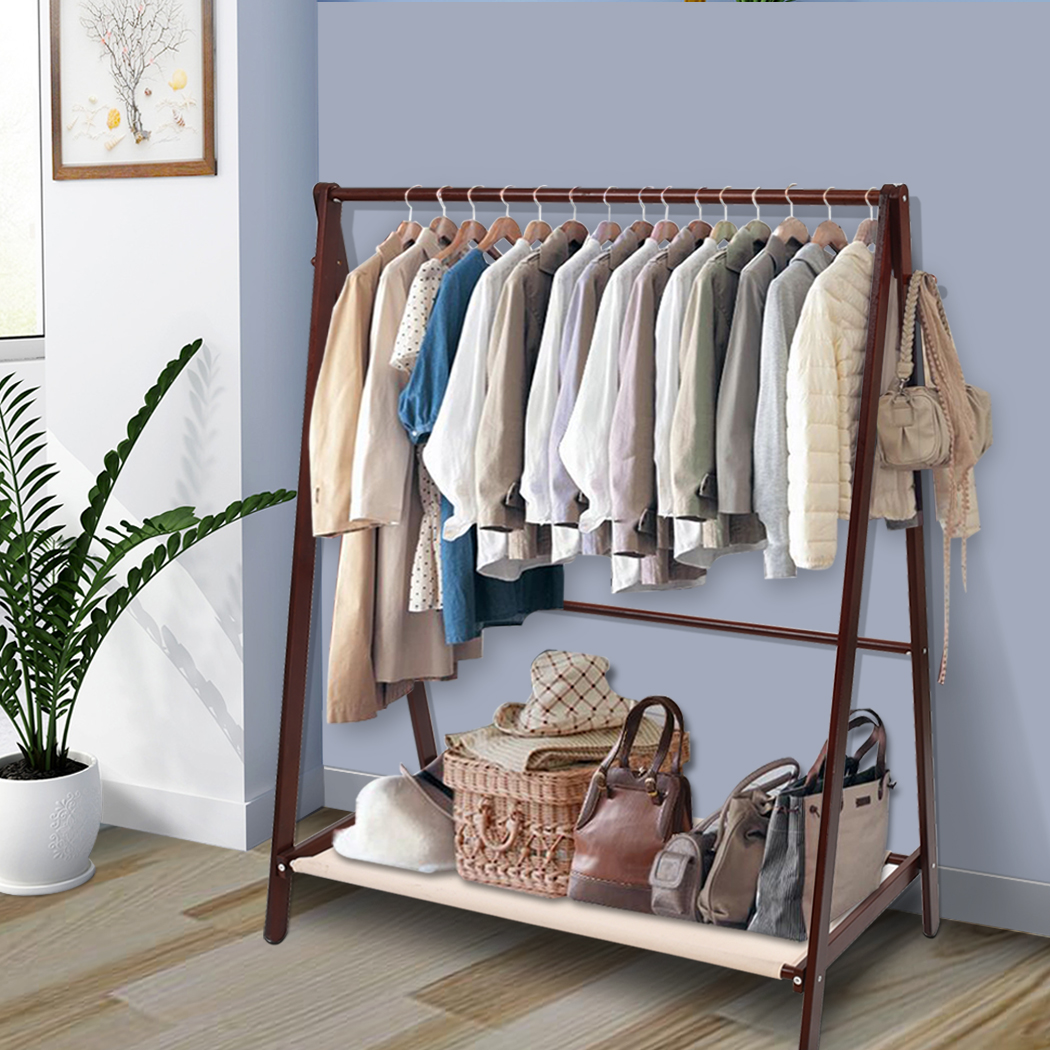 Levede Clothes Rack Stand Garment Hanger Rail Foldable Wooden Organiser Closet