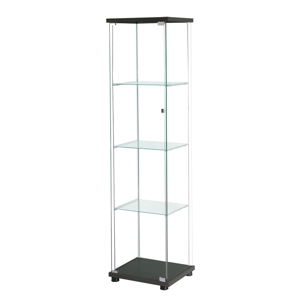 TopSellers-Glass Display Case - Black 4 Tier Storage for Collectibles