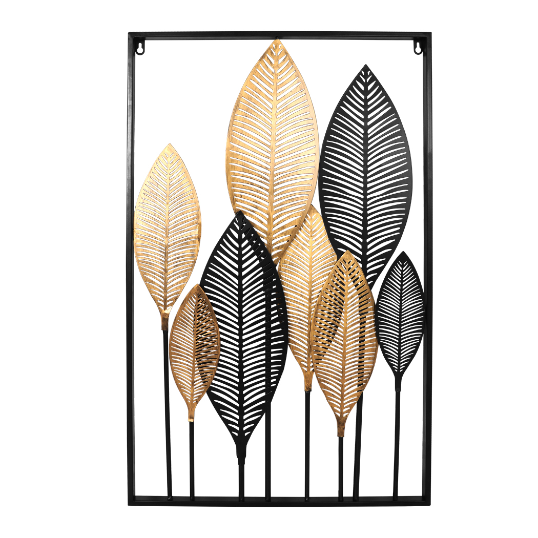 TopSellers-Large Metal Wall Art Leaf Tree Of Life - Elegant Green Decor