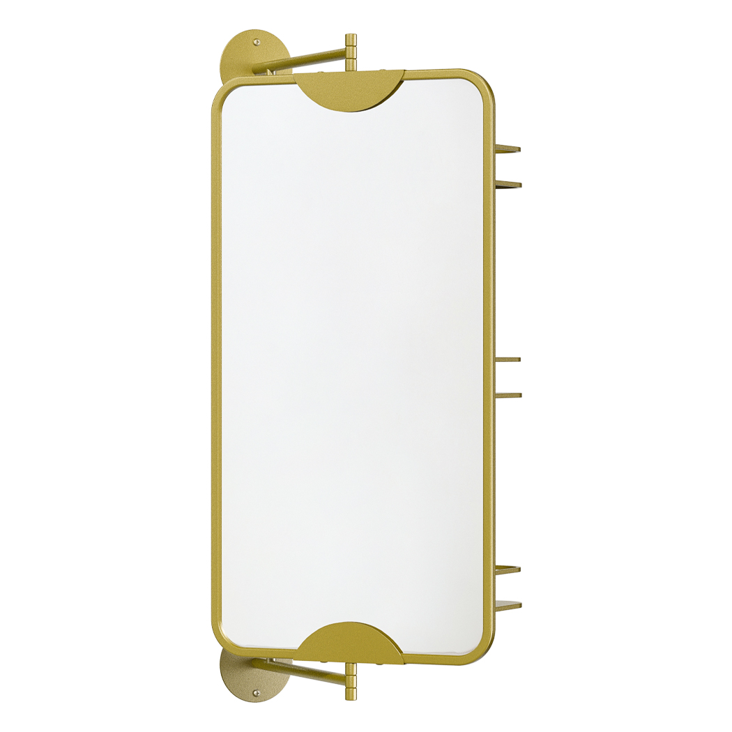 TopSellers-Swivel Bathroom Wall Mirror - Gold 35cm Easy Install