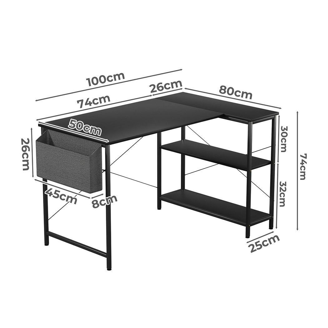 Levede L Shaped Gaming Computer Desk Workstation Study Corner Table Home Office - Picture 17 of 45