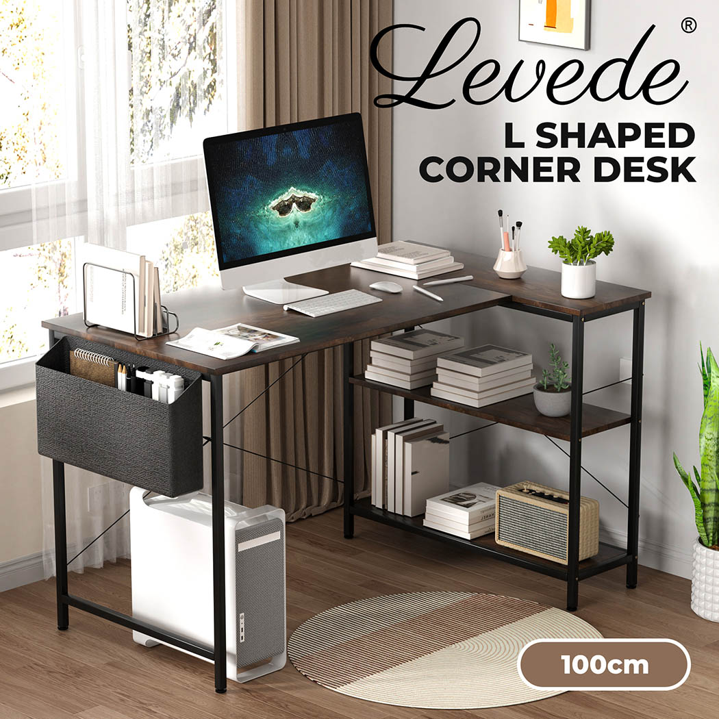 Levede L Shaped Gaming Computer Desk Workstation Study Corner Table Home Office - Picture 11 of 30