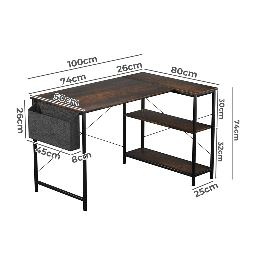 Levede L Shaped Gaming Computer Desk Workstation Study Corner Table Home Office - Picture 35 of 45