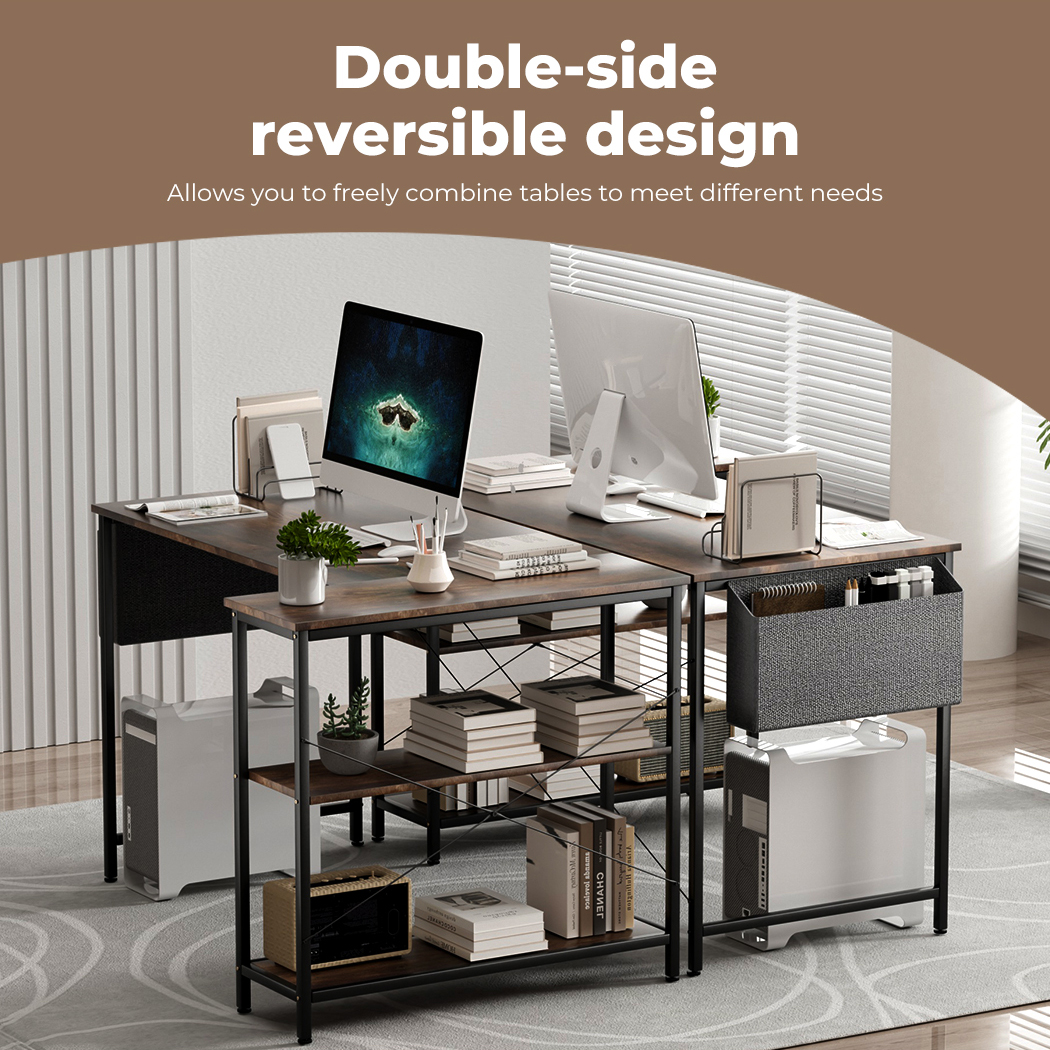 Levede L Shaped Gaming Computer Desk Workstation Study Corner Table Home Office - Picture 39 of 45