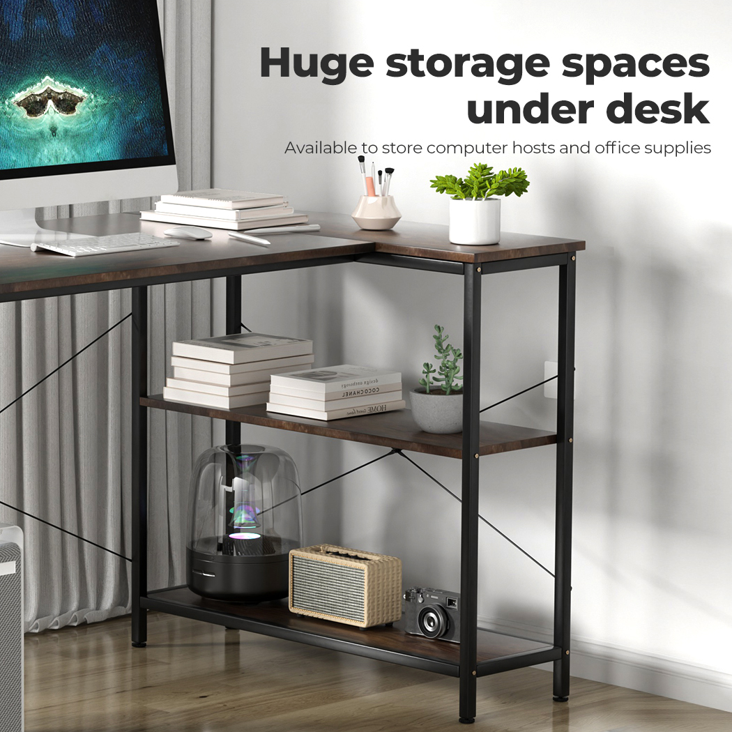Levede L Shaped Gaming Computer Desk Workstation Study Corner Table Home Office - Picture 40 of 45