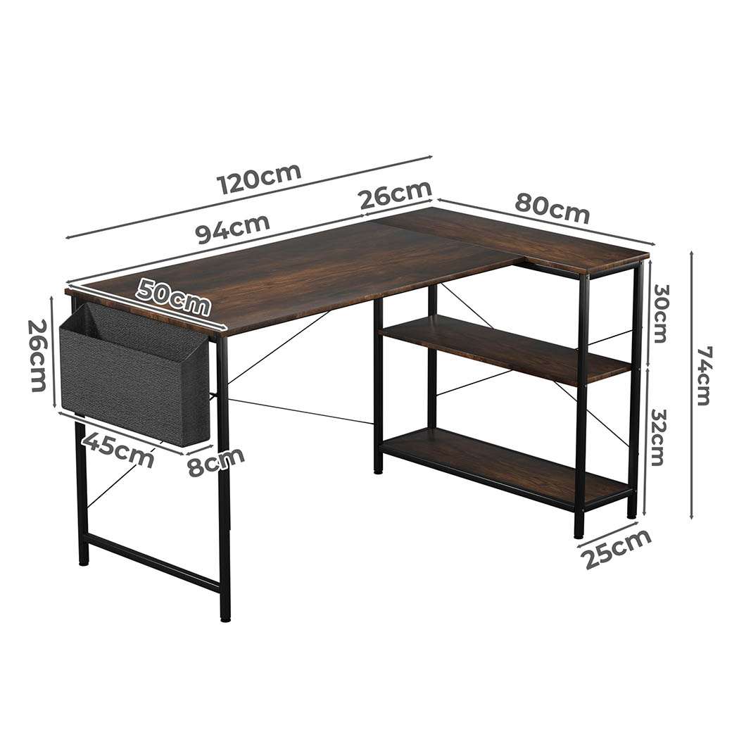 Levede L Shaped Gaming Computer Desk Workstation Study Corner Table Home Office - Picture 44 of 45