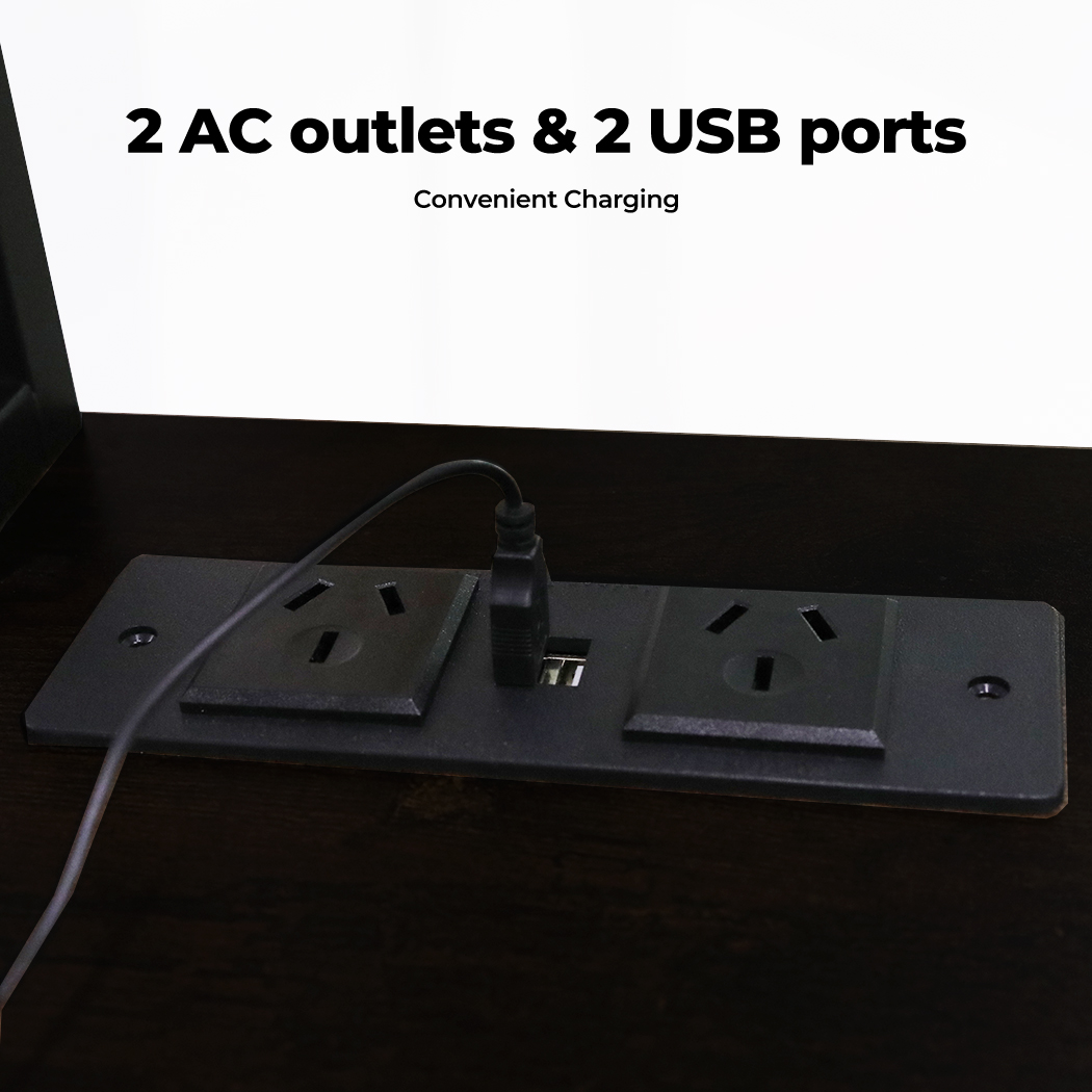 Levede Corner Gaming Computer Desk L Shaped LED Lights USB Charge Office Table - Picture 16 of 32