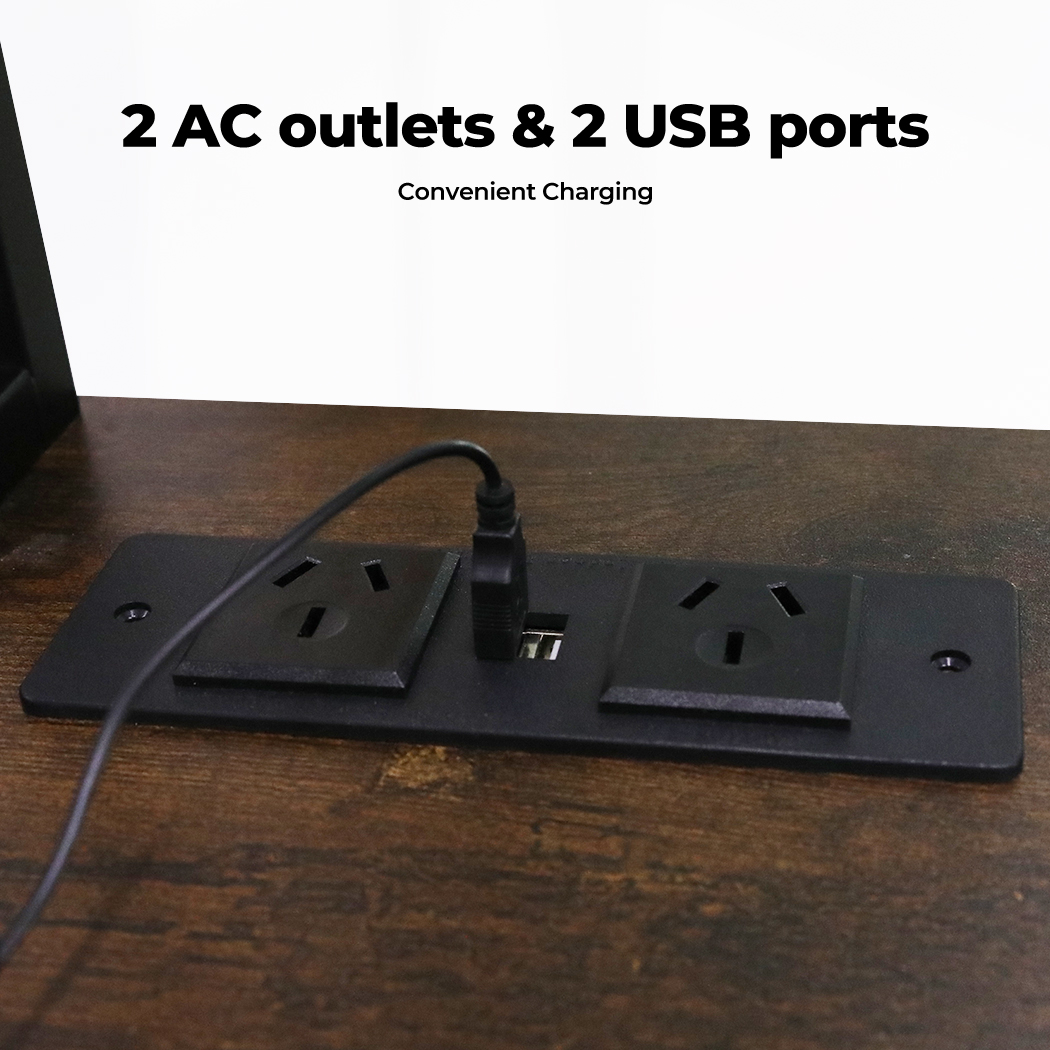 Levede Corner Gaming Computer Desk L Shaped LED Lights USB Charge Office Table - Picture 26 of 32