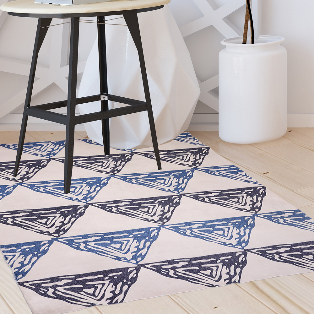 Modern Style Pyramid Theme Non Slip Floor Area Rug Carpet 150x80cm