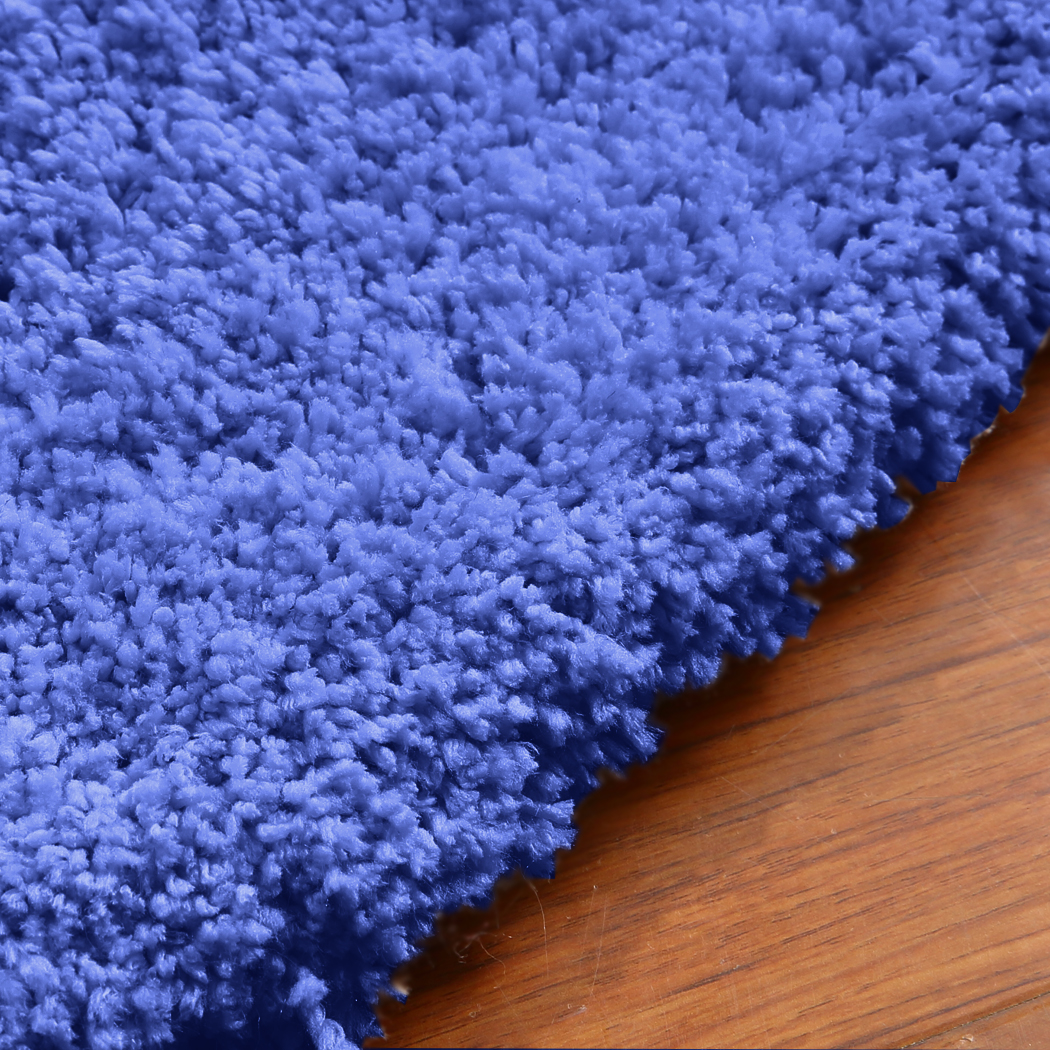 Ultra Soft Anti Slip Rectangle Plush Shaggy Floor Rug Carpet in Blue 200x300cm